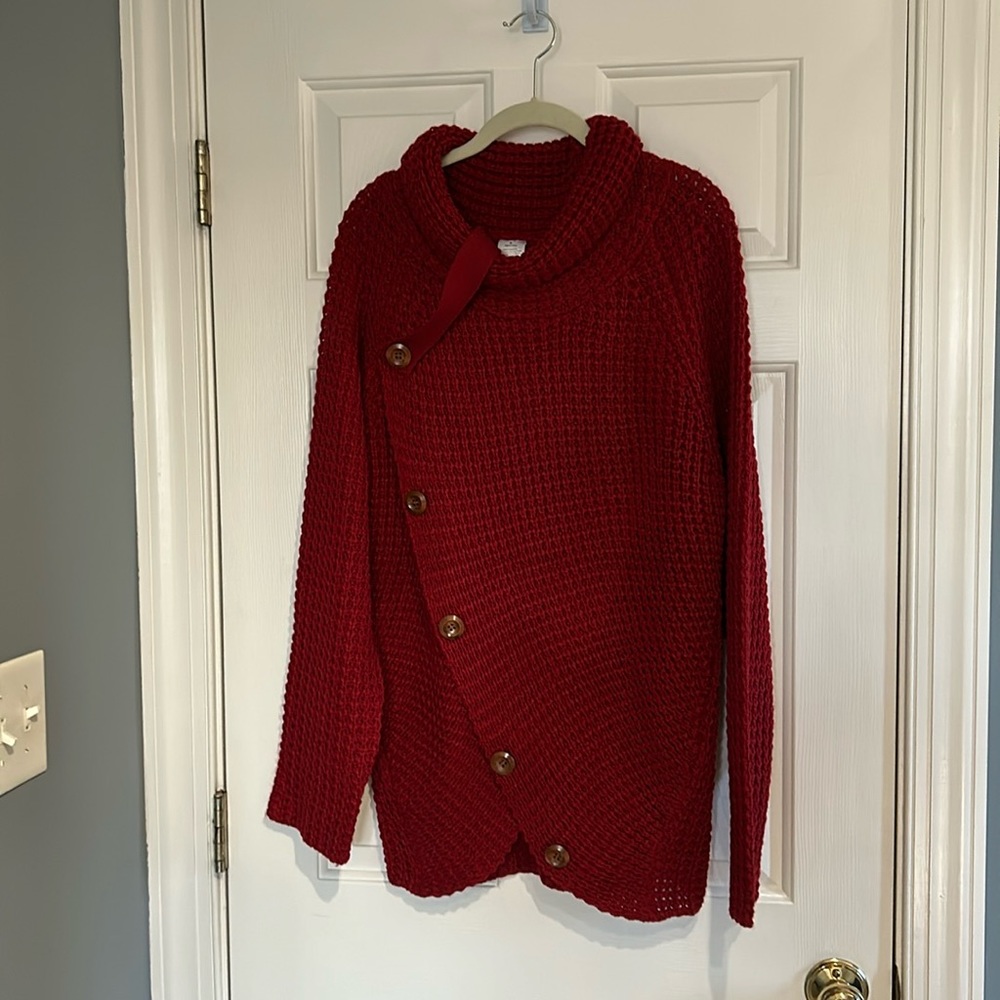 Lady’s cowl neck knit sweater